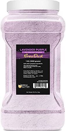BAKELL Edible Brew Dust | BREW DUST Shimmery Drink Glitter | KOSHER Certified | Halal Certified | 100% Edible | Beverages, Drinks & Cocktails (Lavender Purple, 1000g (1kg))