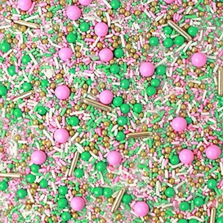 Signature Pink| Pastel White Mint Pastel Ladies Baby Shower Gender Reveal Colorful Candy Sprinkles Mix for Baking Edible Cake Decorations Cupcake Toppers Cookie Decorating Ice Cream Toppings, 4OZ