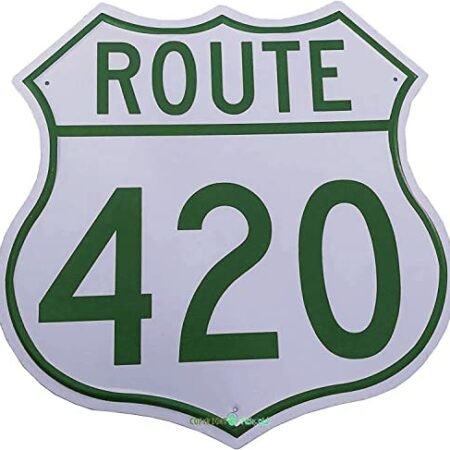 TSOSK Retro Metal Sign/Route 420 Tin Sign Retro Look Home Club bar Wall Decoration Metal Tin Sign 12 X 12 inch